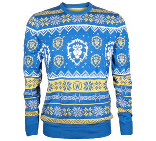 Jinx World of Warcraft - Alliance  Ugly Holiday Sweater , Royal Blue, 2XL