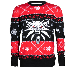 Jinx The Witcher 3 - Dreaming Of A White Wolf Ugly Holiday Sweater Black, L