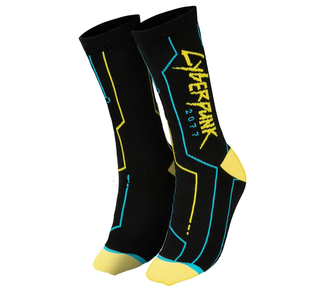 Jinx Cyberpunk 2077 - Cyber Tech Socks Μαύρο - Κίτρινο - Μπλε, Ένα μέγεθος