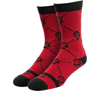 World of Warcraft Strength and Honor Socks-One Size-Black/Red