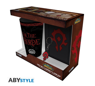 Abysse World of Warcraft - Horde Gift Box Glass 400 ml, Metal Keychain, A6 Notebook
