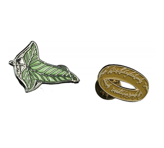 Weta Workshop Ο Άρχοντας των Δαχτυλιδιών - Elven Leaf &amp; One Ring Pin Set of 2