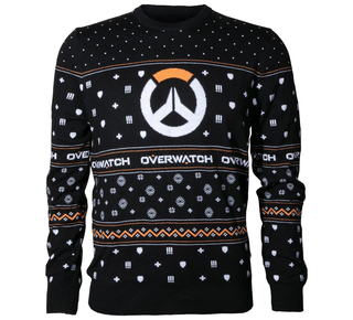 Overwatch Over The Holidays Ugly Holiday Sweater, Black, 2XL