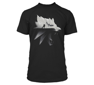 The Witcher 3 Wolf Silhouette Premium T-shirt Μαύρο, S