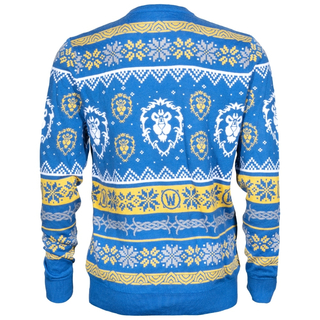 Jinx World of Warcraft - Alliance  Ugly Holiday Sweater Royal Blue, L