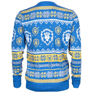 Jinx World of Warcraft - Alliance  Ugly Holiday Sweater Royal Blue, S