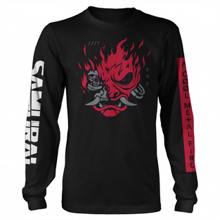 Jinx Cyberpunk 2077 - A Cool Metal Fire T-Shirt Black, Long Sleeve, L