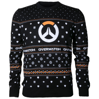 Overwatch Over The Holidays Ugly Holiday Sweater, Black, M