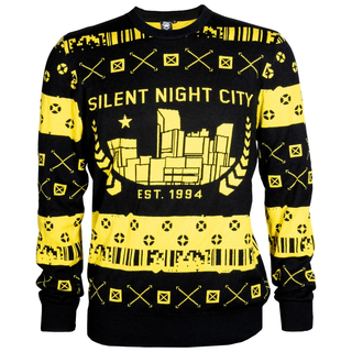 Cyberpunk 2077 Silent Night City Ugly Holiday Sweater, Μαύρο, 2XL