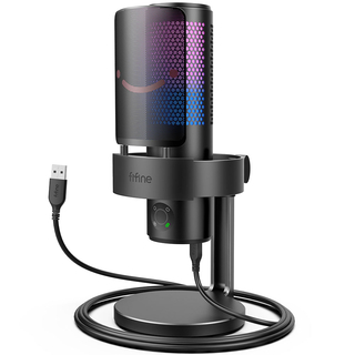 Fifine A9 Recording RGB Condenser Microphone with four polar pattern, Black