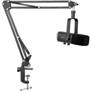 FIFINE AM8T RGB Streaming Mic Adjustable Boom Arm, Black