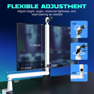 FIFINE BM88 Steady Full Metal High End Boom Arm Stand, White