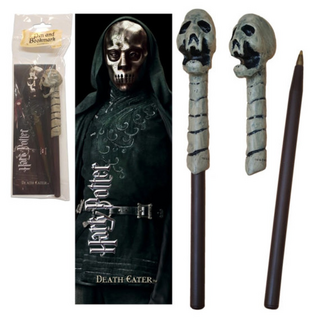Noble Collection Harry Potter - Death Eater (skull) Wand Pen and Bookmark