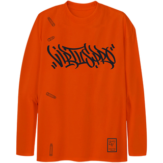 Virtus.pro long sleeve with velvet logo, color: orange, size XXL
