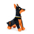 Plush toy WP MERCHANDISE Doberman Zeus in a patriotic collar 24 cm