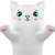 Plush pillow WP MERCHANDISE Kitty huggy Snow, 77 cm